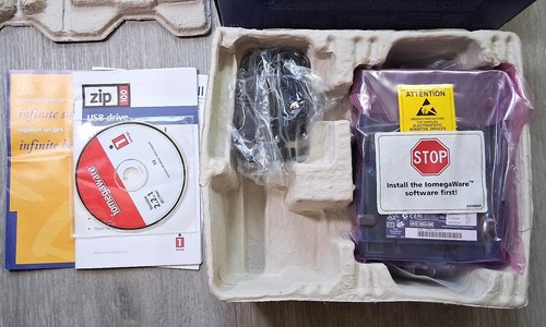 Iomega Zip 100 Clé USB Portable Bleu Transparent NEUF BOÎTE OUVERTE/CONTENU SCELLÉ - Photo 8/9