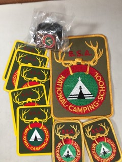 Boy Scouts National Camping School jacket sticker bolo lot BSA Activity Patch