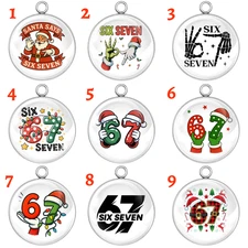 67 Meme Trend Christmas Glass Cabochon Charms • 9 Designs • 14mm 18mm 25mm