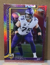 2025 Topps Chrome NFL Brian O'Neill #196 Football Leather Refractor, Min Vikings