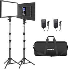 Neewer 2-Pack Led Video Light, Ultra-Thin And Lightweight, 192 Led Beads, 3200K
