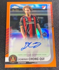 2025 Topps Chrome MLS Dominik chong Qui Rookie Orange Auto #16/25 No.CA-CQ RC