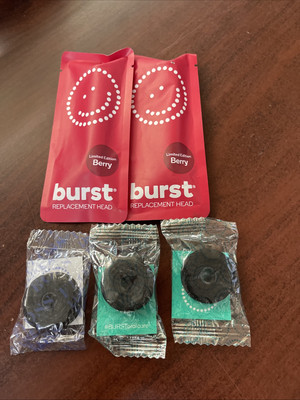Genuine Burst Electric Toothbrush Berry Replacement Head Lot Of 2 & 3 Floss