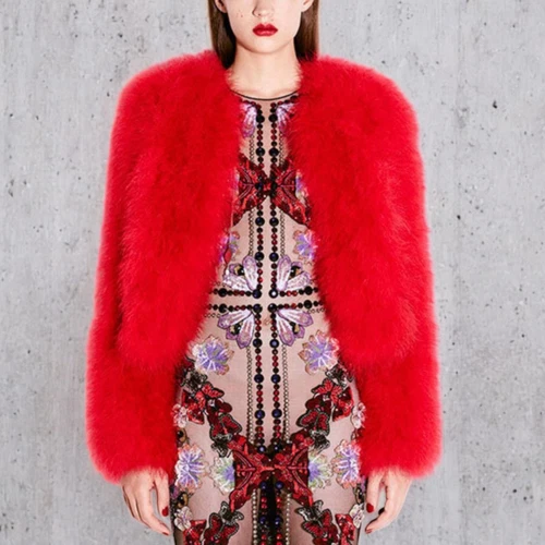 Rara giacca piuma Alexander Mcqueen rossa donna #EB ZFA