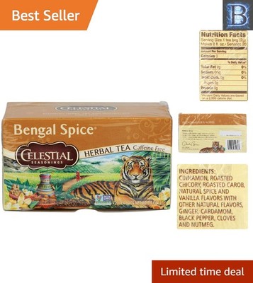 Bengal Spice Herbal Tea, 20 Count - Caffeine-Free Ginger & Hibiscus Blend