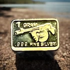 🔥 ESTATE FIND - .999 Silver Bar 24k Gold Finish- 1gram Silver Bar Lot
