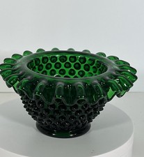 Vtg Fenton Evergreen Hobnail Fairy Lamp Base Only