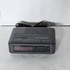  Sony Dream Machine Grey Digital Clock AM/FM Radio Model ICF-C240 Working  