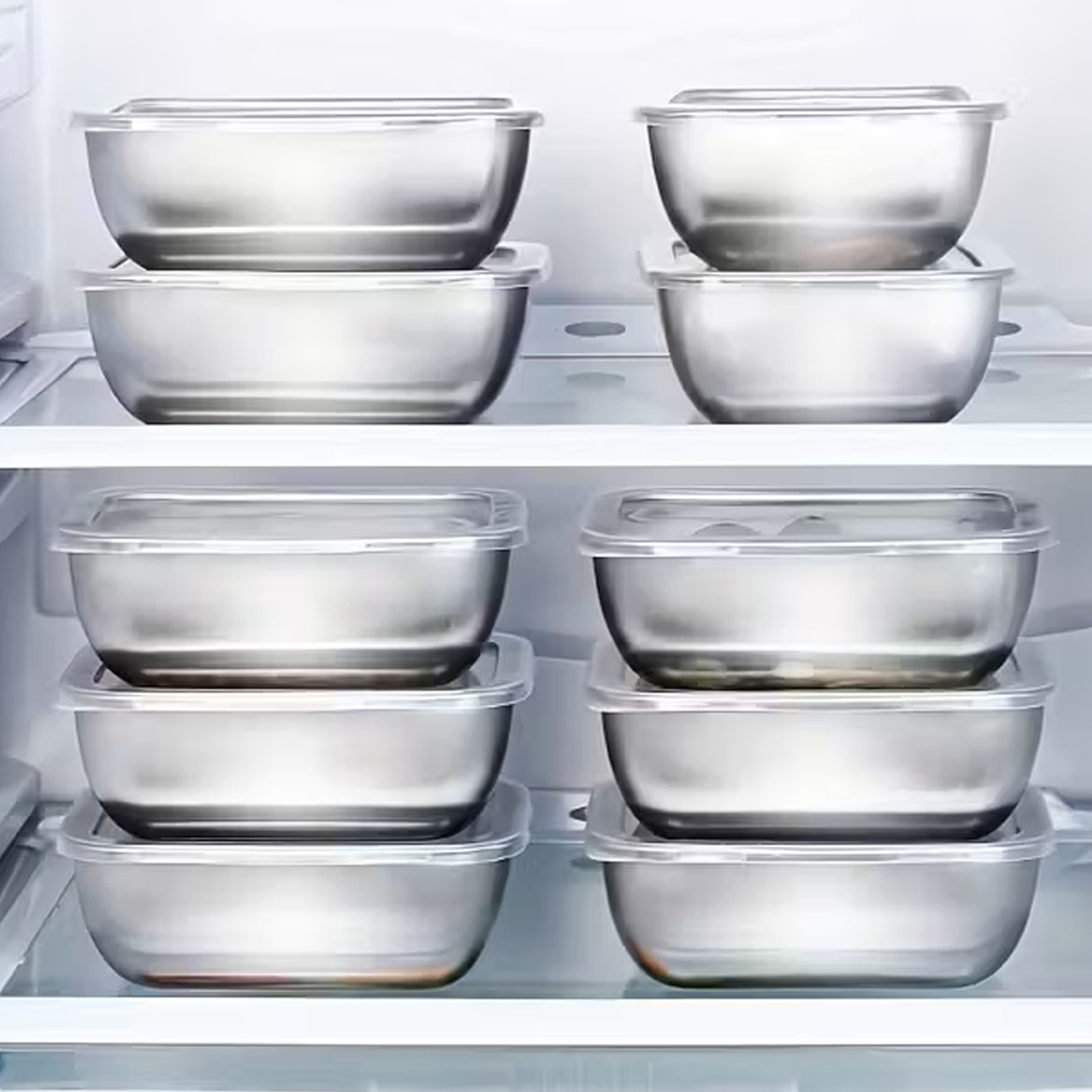 10-Piece Stainless Steel Food Containers with Lids