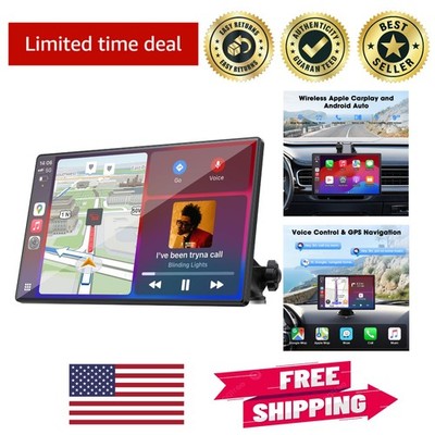 Portable 9'' HD Carplay Screen with Voice Control & Bluetooth for Safer Driving