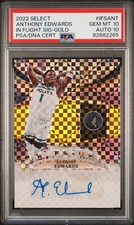 2022 Panini Select In Flight Signature Anthony Edwards Gold 10/10 PSA 10 Auto 10