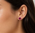 GENUINE 10.26 Cts RUBY STUD EARRINGS 14K WHITE GOLD - Free Appraisal - NWT — photo 6