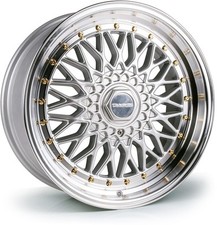 Dare DRRS 18x8 ET35 5x100 Silver Polished / Gold Rivets CB72.6mm (Rated 690kgkg)