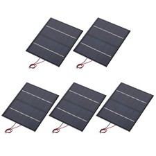 5 Pcs 6V 1.68W 280mA Mini Solar Panels with 2 Cable, 110mm x 92mm
