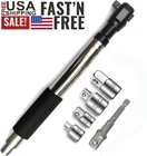 1/2" Drive Offset Extension Wrench Impact Ratchet with 4 Adapters Tool Set