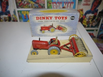 DINKY ''VINTAGE'' DIECAST BOXED MODEL SET (FARM TRACTOR & HAY RAKE) No 27AK