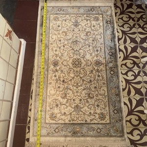 Hand Made Silk Oriental Rug Mat 43" x 25" ~500KPSI Super Soft & Cleaned