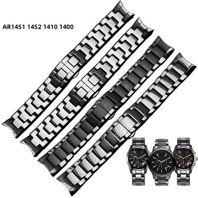 22 24mm Ceramic Watch Band Strap For Armani AR1452 AR1451 AR1410 AR1400 Bracelet