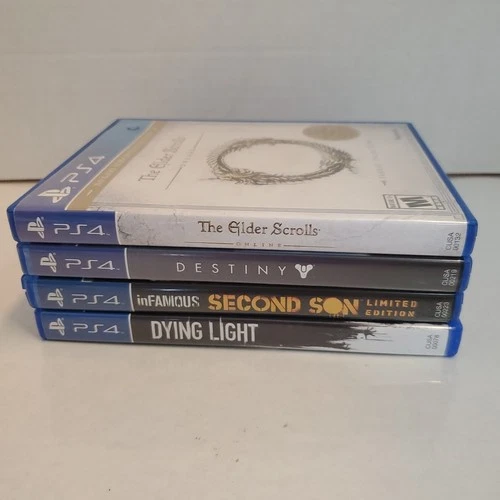 Playstation PS4 Game Lot Of 4 Elder Scrolls Destiny Infamous 2nd Dying Light CIB