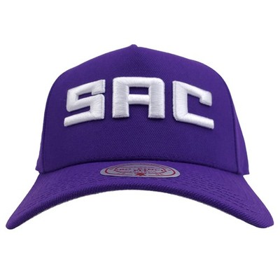Sacramento Kings Mitchell & Ness NBA Pro Fit Snapback Hat Cap 3D Logo Purple NWT