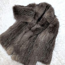 SAGAFOX Gold Saga Fox Fur Coat Beige Volume L Ladies Vintage Luxe 69cm 58cm