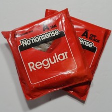 2x No nonsense Regular Pantyhose Size A Tan  Off Black NOS Vintage Lot of 2