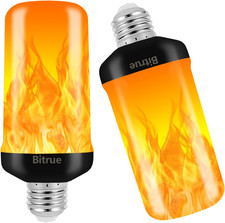 LED Flame Effect Light Bulb, 4 Modes Flame Light Bulbs, E26 Base Fire Light Bulb
