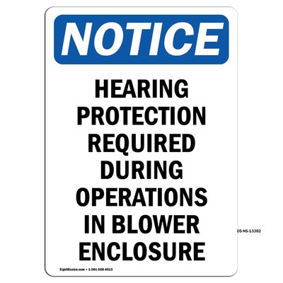Hearing Protection Required During OSHA Notice Sign Metal Plastic Decal