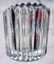 Clear Indiana Glass Ribbed Votive Candle Toothpick Holder 3"