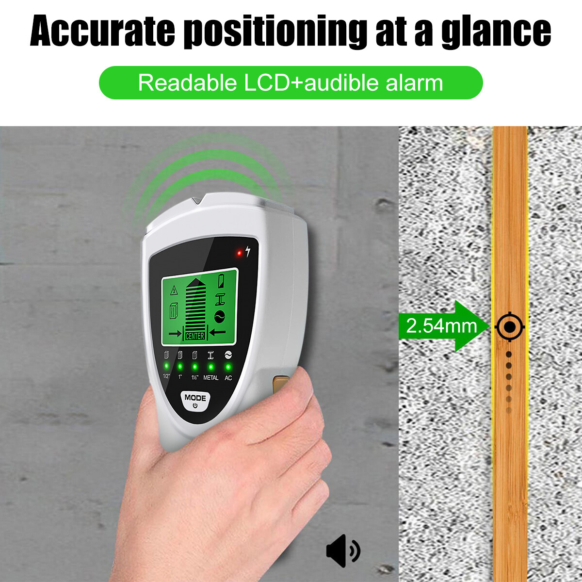 5 in 1 LCD Stud Finder Pipe Sensor Metal Wire Detector Wall Scanner