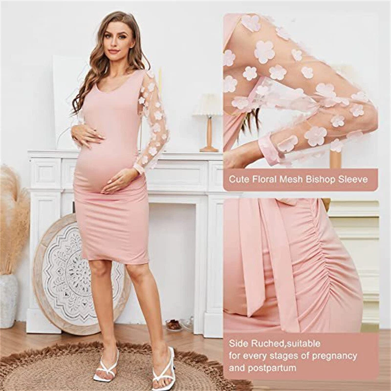 long sleeve maternity dress