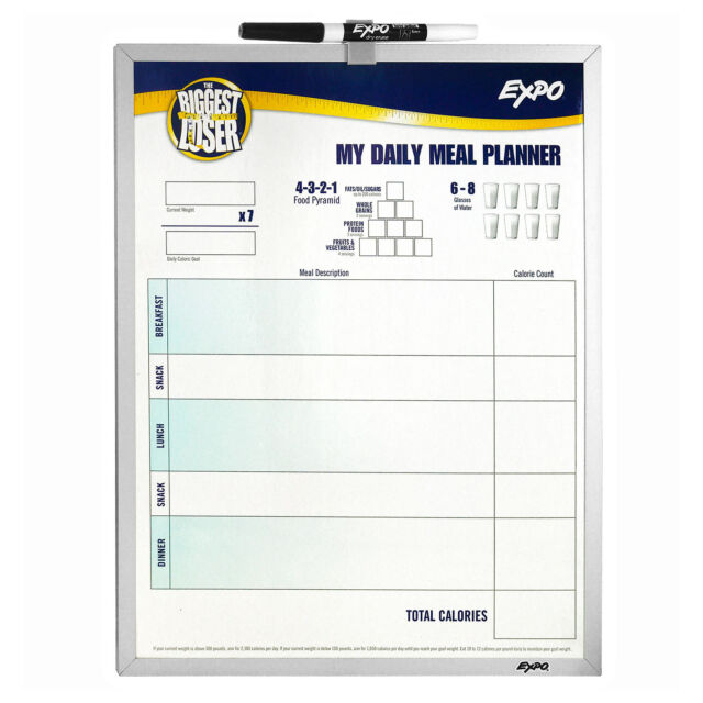biggest loser my daily meal planner expo 11x14 dry erase board