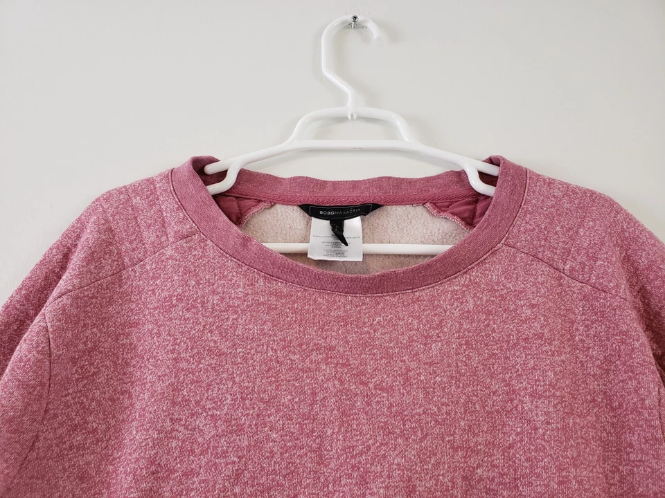 (9) Y2K BCBGMAXAZRIA Women's Sweatshirt Size L Sweater Heather Pink Pockets - Image 2 of 4