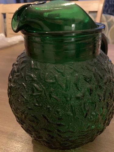 Vintage Anchor Hocking Green Hobnob Pitcher REDUCED