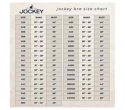 Chart Jockey Bra Size 30 Jockey Smooth Sleek Wirefree Unlined Bra