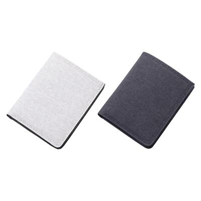 Kurze Herren-Geldbörse aus Canvas Clutch mit vertikaler Doppelfaltung und Knopfverschluss Freizeit mit Ausweis