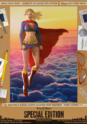SUPERGIRL Film SEXY MILLY ALCOCK Poster DC Comic Signed Woman of Tomorrow 20
