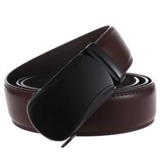 Leisure Men's Leather Belt Automatic Buckle Belt Cow Ratchet Waist Strap Jeans