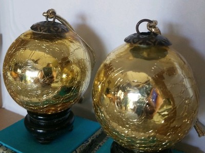 Vintage Mercury Heavy Crackle Glass 