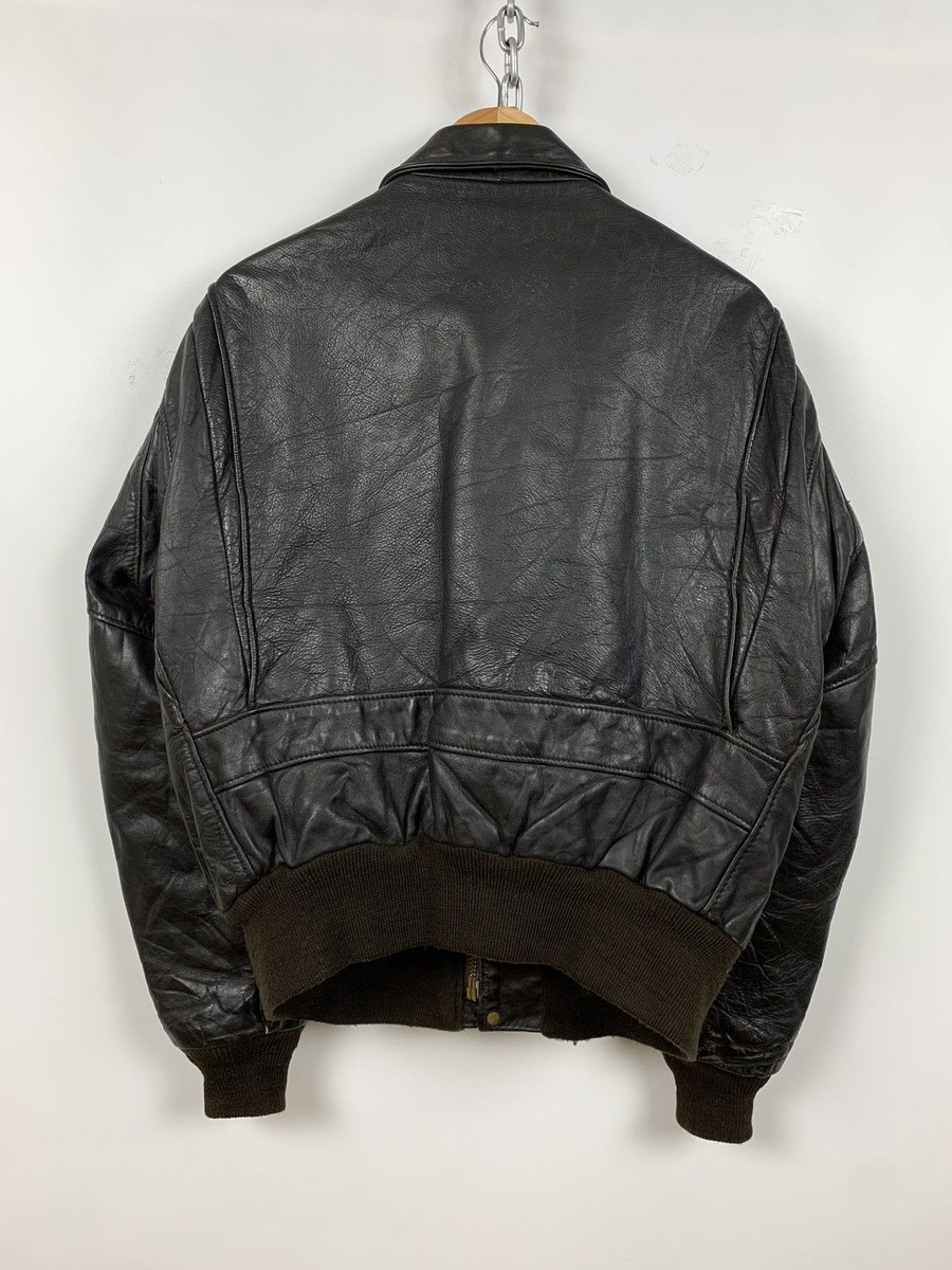 Men's Vintage Schott I-S 674 M-S Leather Flight Jacket Size