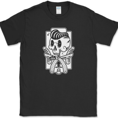 STAY FRESH T-Shirt Funny Trendy Barber Shop Razor Graphic Humor Tee