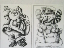 TRI CHEM Snowman & Santa Claus Christmas Mini Picture Set Liquid Embroidery