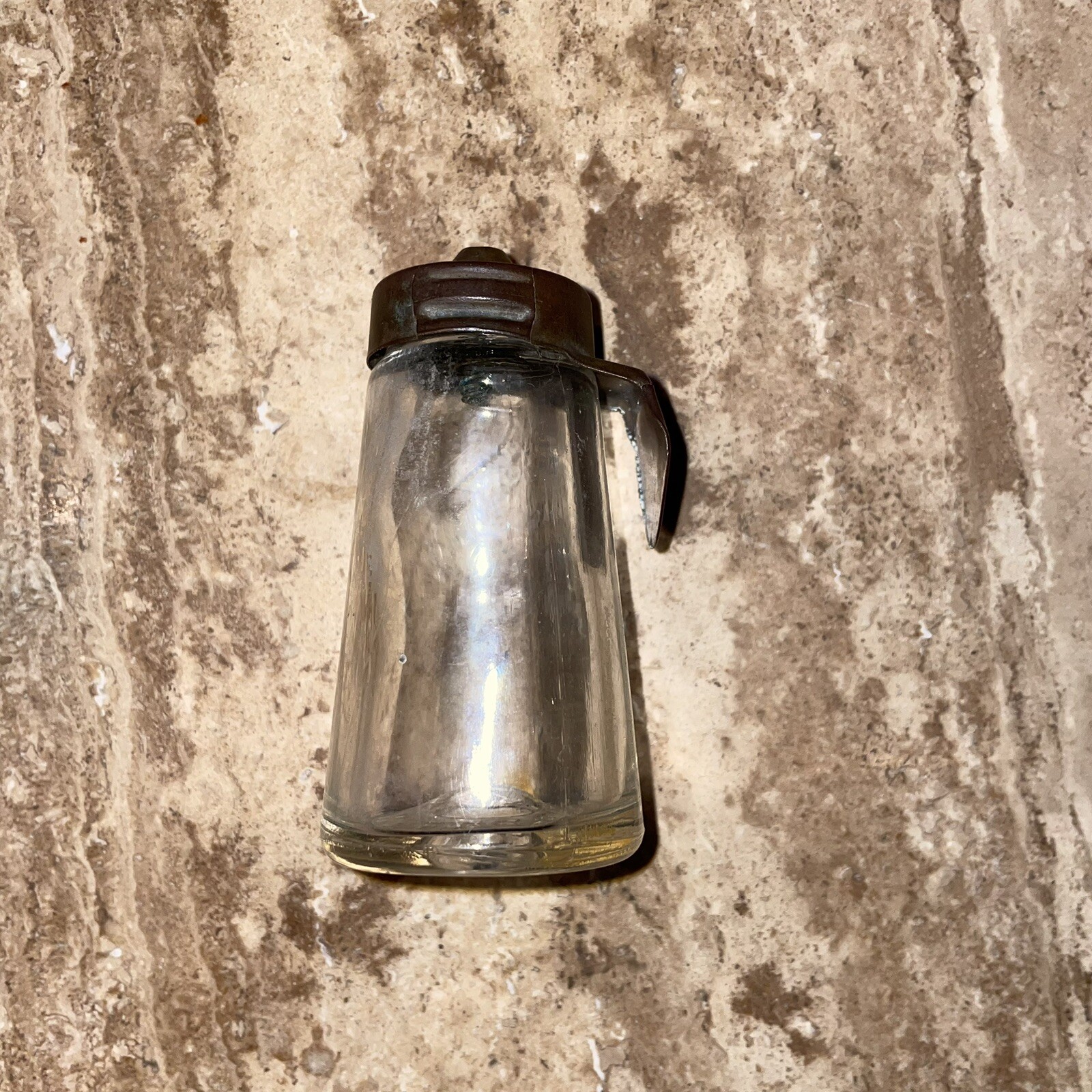 Antique Kwik Stik Glass Glue Bottle wCopper Top 2 3/4" Patent July 1915 - 1919