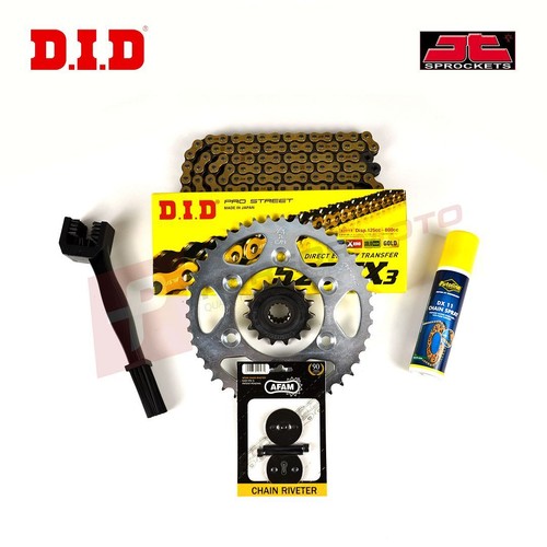 DID JT Silent X-Ring Gold Chain and Sprocket Kit for Yamaha MT-09 Tracer 15-17