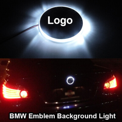 For BMW Background Logo LED Xenon White Light Emblem Badge 3 5 7 Z Series X3 X5