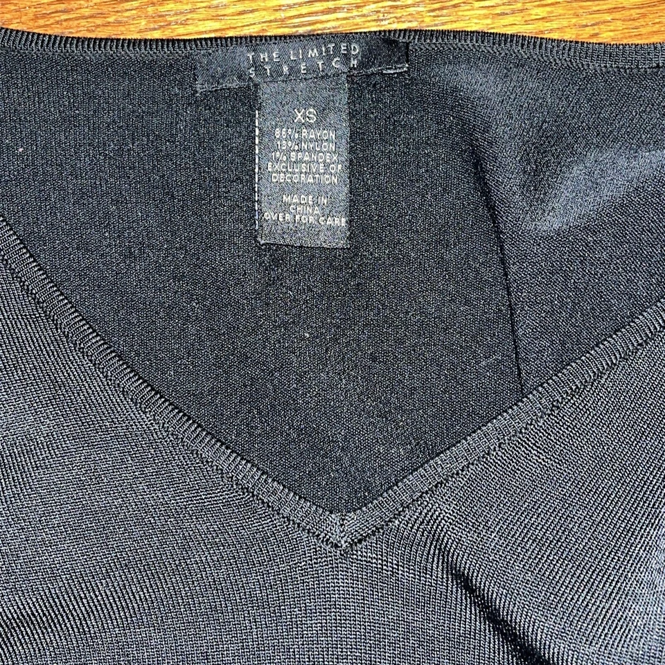 Camisa Blusa Top Elástica The Limited Para Mujer Talla XS Corsé Cincha Frontal Manga Larga Foto 3 de 4