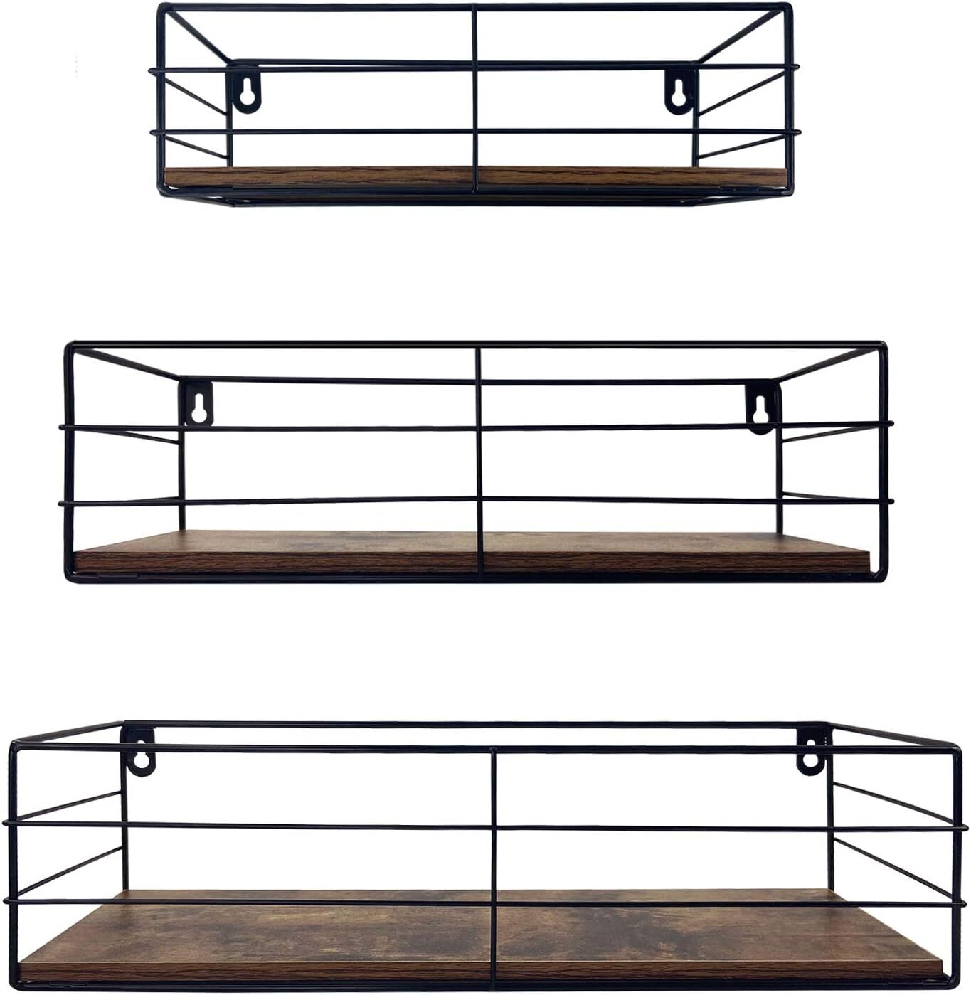 Floating Shelves Wall Mounted Set of 3 Hanging Storage Shelf for Bathroom Living