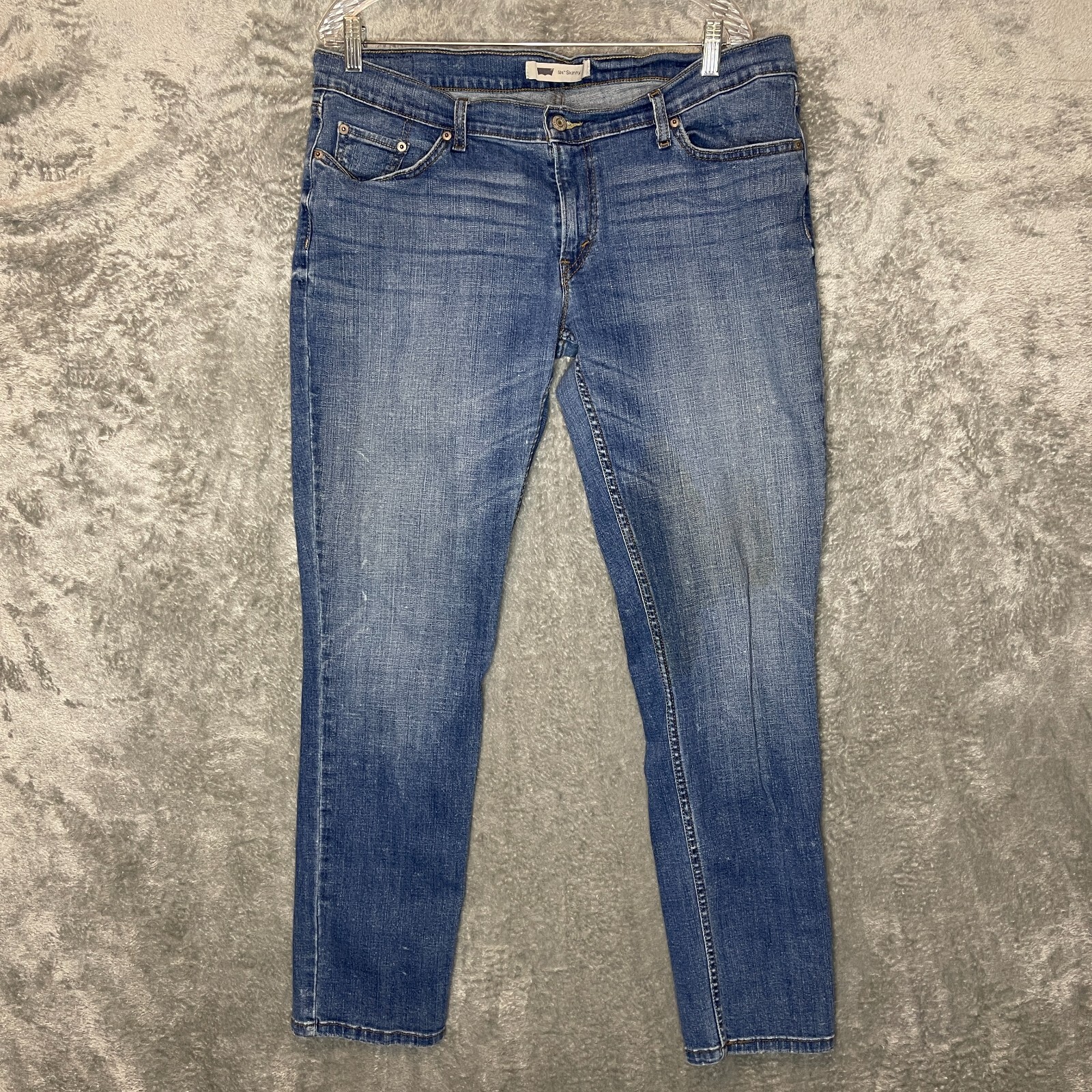 Levis 524 Modern Classic Slim Fit Low Rise Skinny Blue Denim Jean Juniors 17