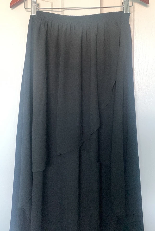 Forever 21 Falda Alta Baja Tulipán Negra Transparente Talla S Foto 4 de 4