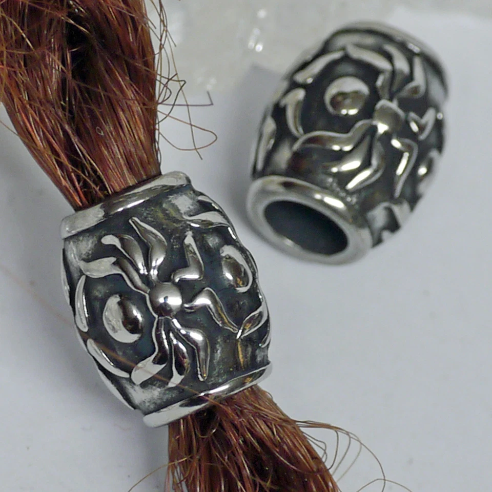 Bartperle Loch 5 mm Bart Perle SPIDER Bartschmuck 316 Edelstahl + - Bartgummis  - Bild 2 von 4